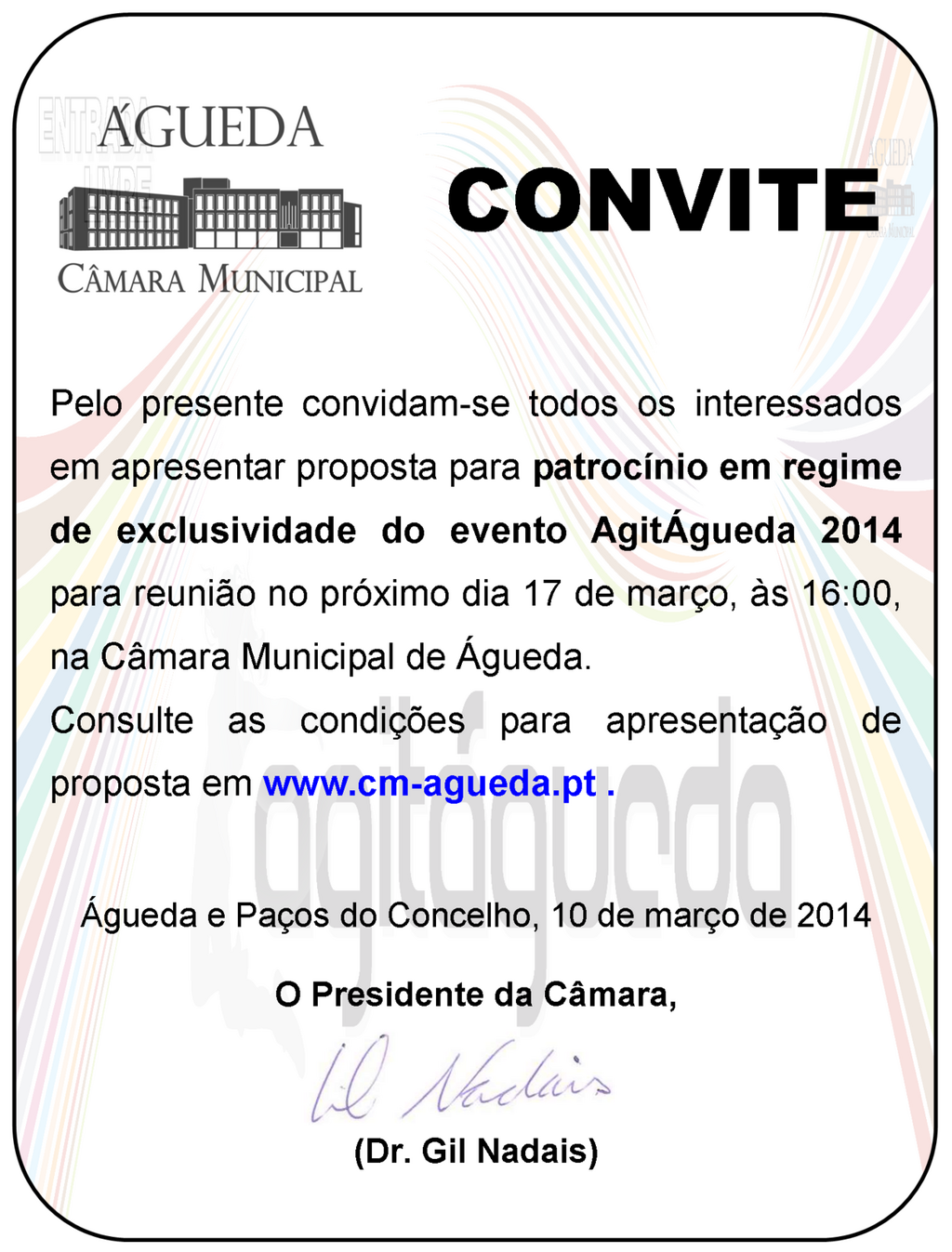 AgitÁgueda 2014 :: Convite para a apresentação de propostas para patrocínio em regime de exclusiv...