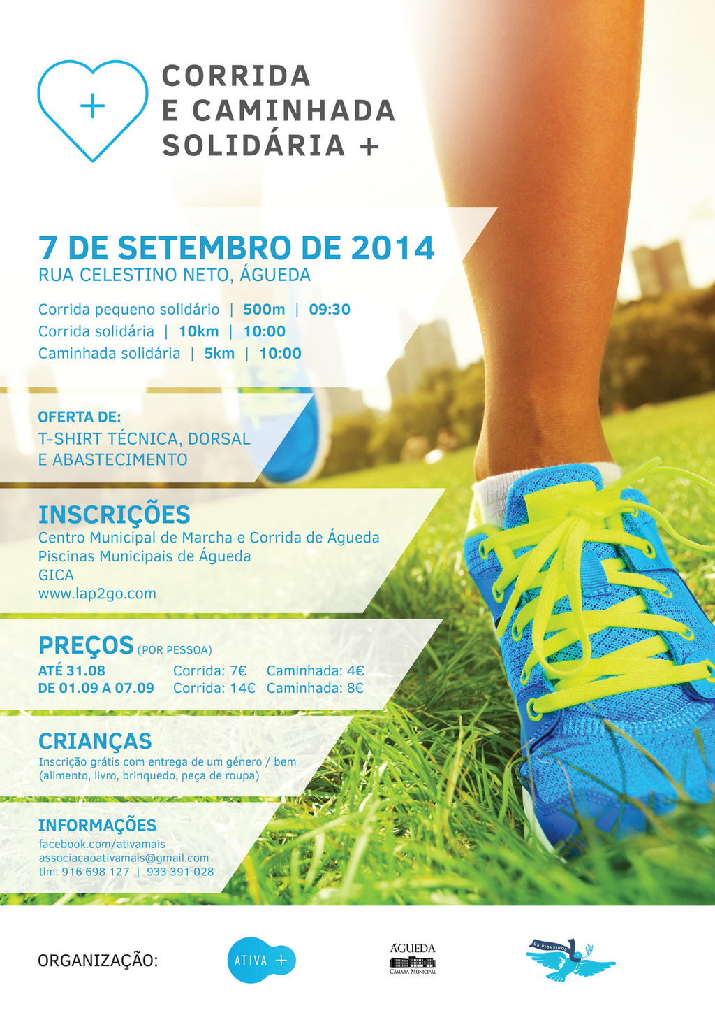 2.ª Edição da Corrida e Caminhada Solidária+ realizar-se-á no dia 14.9.2014