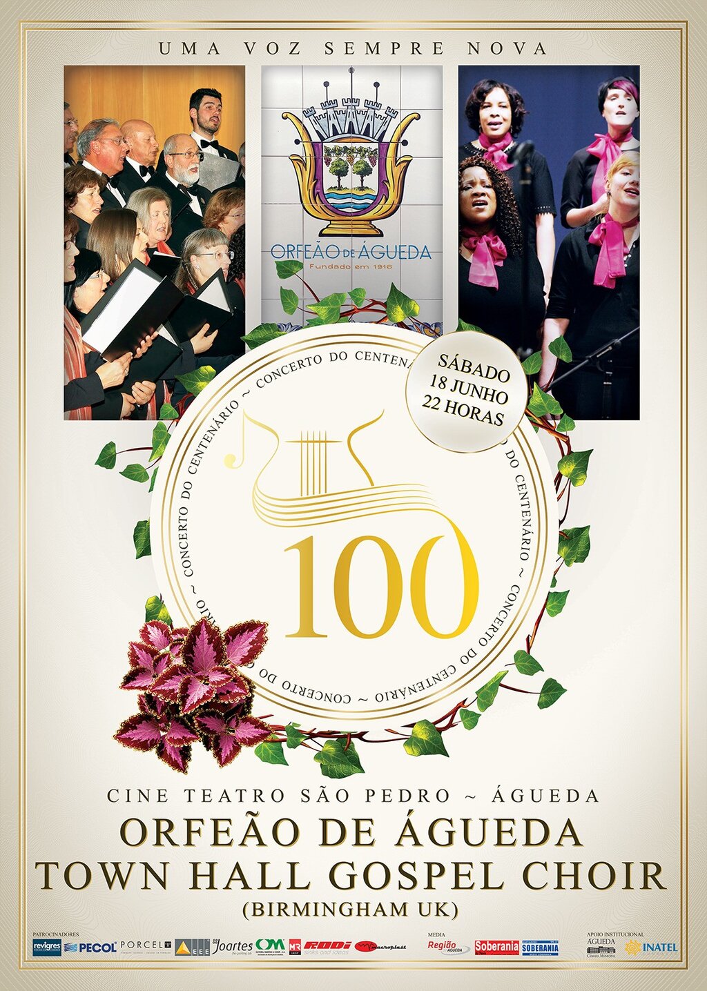 Convite Concerto 100º Aniversário Orfeão de Águeda