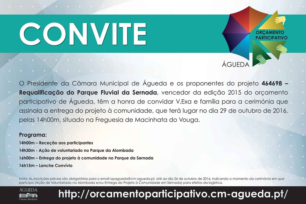 Convite :: Requalificação do Parque Fluvial da Sernada