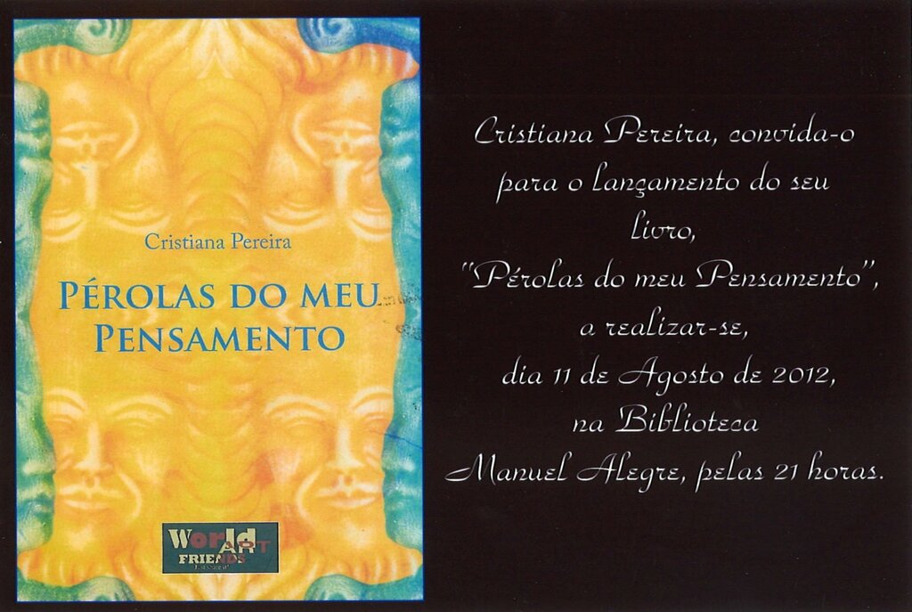 Lançamento do livro “Pérolas do Meu Pensamento”, de Cristiana Pereira 