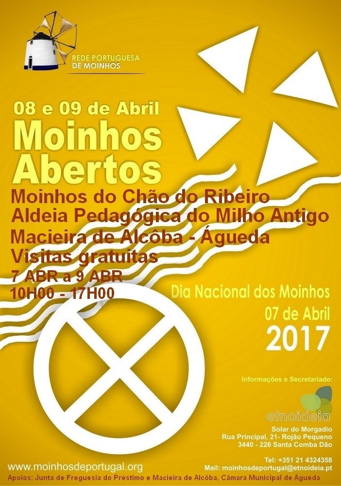 Águeda adere a Dia dos Moinhos Abertos de Portugal