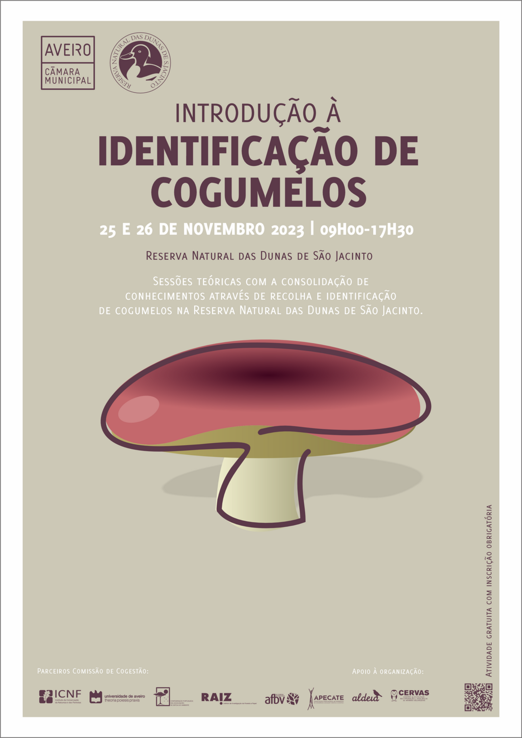 Curso para identificação dos Cogumelos