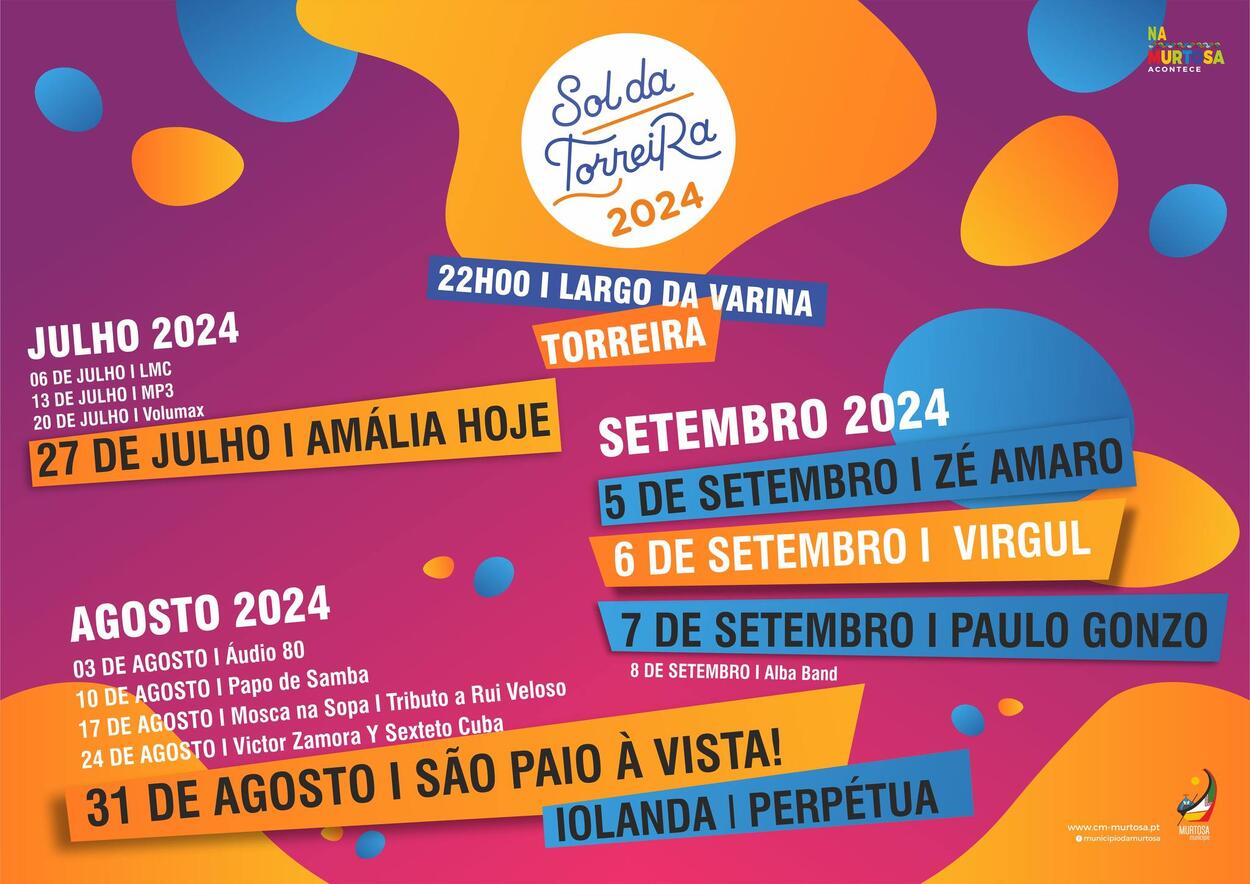AMÁLIA HOJE, PAULO GONZO, VIRGUL, IOLANDA E ZÉ AMARO SÃO OS DESTAQUES DO SOL DA TORREIRA 2024