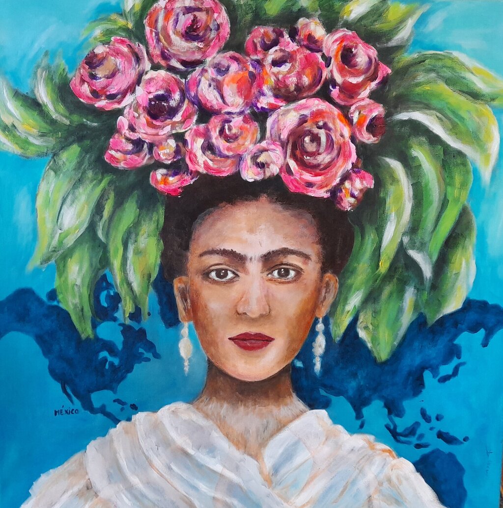 Frida Kahlo é tema de exposição de pintura na Biblioteca Municipal