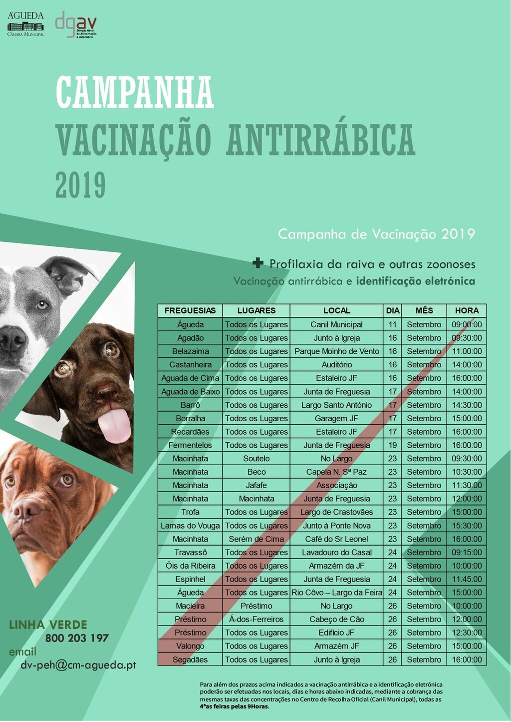 Campanha de vacinação Anti Rábica 2019 e Identificação Eletrónica