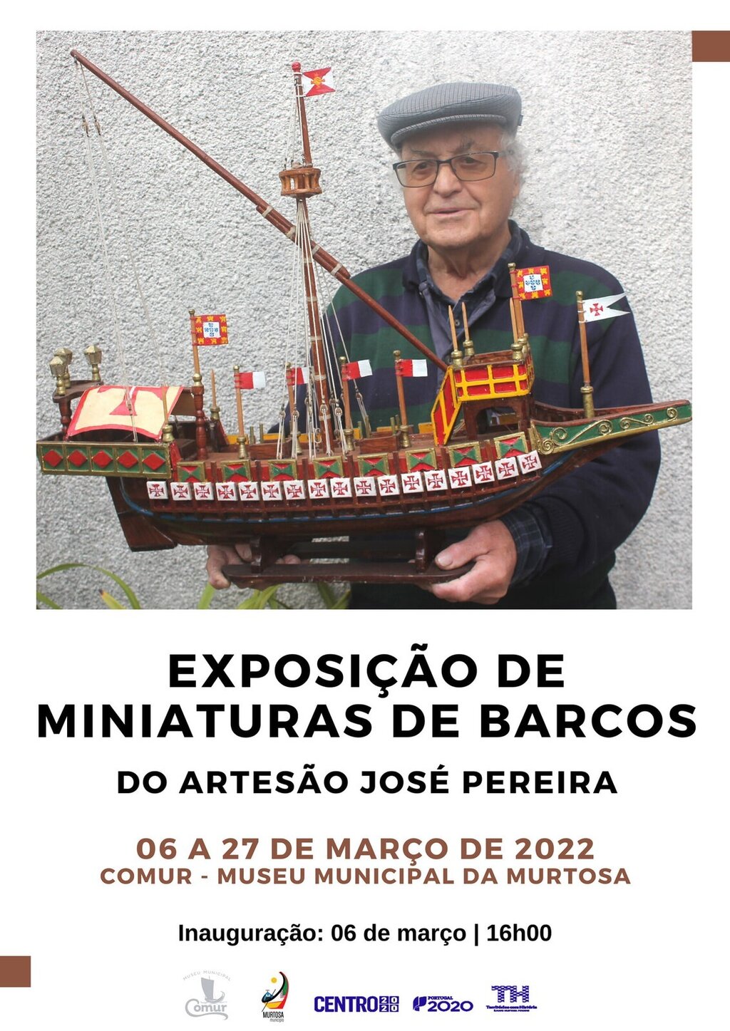 JOSÉ PEREIRA EXPÕE MINIATURAS DE BARCOS NA COMUR-MUSEU MUNICIPAL DA MURTOSA